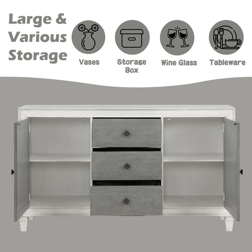Katia - Server - Rustic Gray & Weathered White - R&R Furniture Gallery (Fountain Valley, CA)