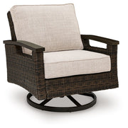 Monterey Point - Swivel Lounge Chair (Set of 2) - Dark Brown - R&R Furniture Gallery (Fountain Valley, CA)