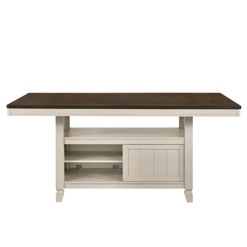 Tasnim - Counter Dining Table - Oak & Antique White - R&R Furniture Gallery (Fountain Valley, CA)