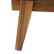 Noble House Jason outdoor chaise lounge with adjustable backrest, made of acacia wood, perfect for patio relaxation.