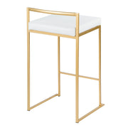 Lumi Source Fuji contemporary glam counter stool set with sleek design, modern metal legs, and upholstered seats.