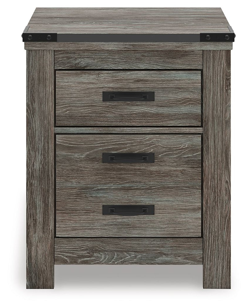 Frandern - Two Drawer Night Stand - Gray - R&R Furniture Gallery (Fountain Valley, CA)