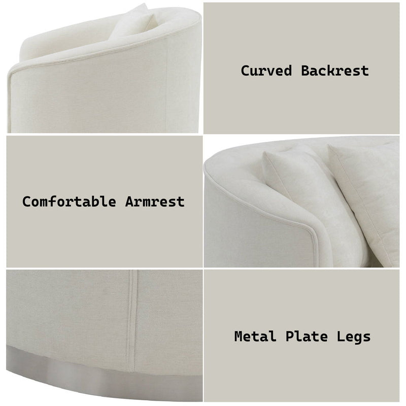 Odette - Loveseat With 2 Pillows - Beige Chenille - R&R Furniture Gallery (Fountain Valley, CA)