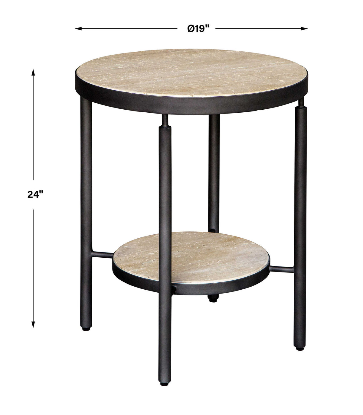 Dauntless - Side Table - Travertine