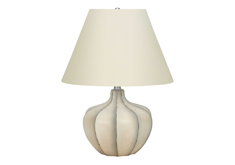 Resin Transitional Lighting, Table Lamp - Cream - R&R Furniture Gallery (Fountain Valley, CA)