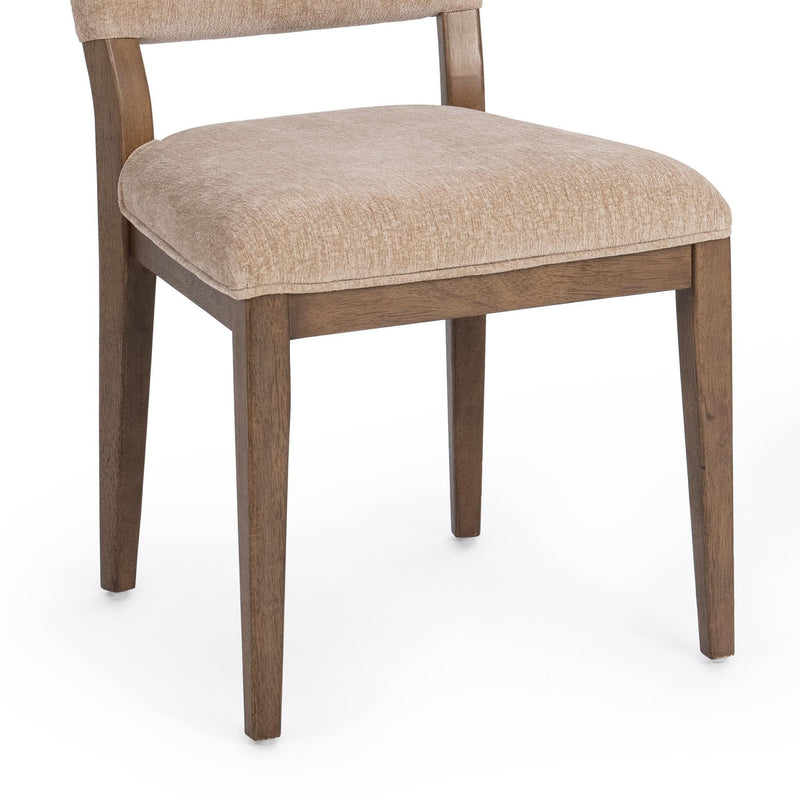 Set of two Classic Home Arima dining chairs with wooden legs and upholstered seats, modern and stylish for dining rooms.