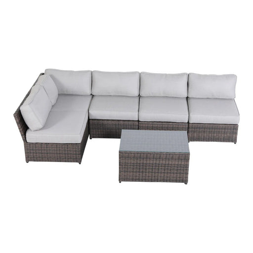 Comfortable Modern Patio Rattan Sectional Set With Cushions - R&R Furniture Gallery (Fountain Valley, CA)