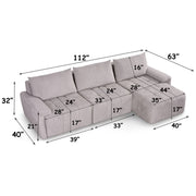 Dorcas - Sectional Sofa - Gray - R&R Furniture Gallery (Fountain Valley, CA)