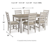 Skempton - Dining Room Table Set (Set of 7) - White - R&R Furniture Gallery (Fountain Valley, CA)