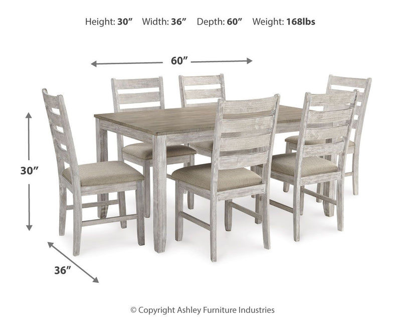 Skempton - Dining Room Table Set (Set of 7) - White - R&R Furniture Gallery (Fountain Valley, CA)
