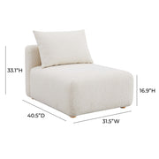 Hangover - Boucle Modular Armless Chair - Cream - R&R Furniture Gallery (Fountain Valley, CA)
