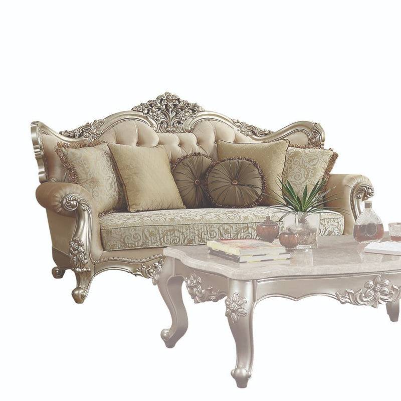 Bently - Sofa With 7 Pillows (Same Lv01579) - Fabric & Champagne - R&R Furniture Gallery (Fountain Valley, CA)