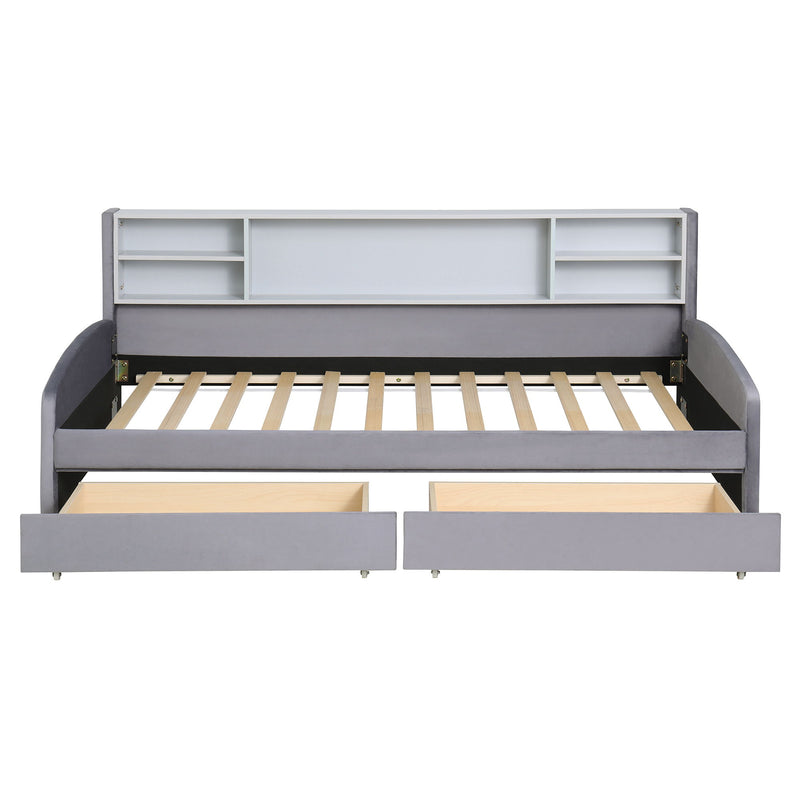 Luxurious Upholstered Platform Bed With Storage Drawers - R&R Furniture Gallery (Fountain Valley, CA)