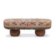 Rizi - Textured Wool Upholstered Bench - Beige / Blue - R&R Furniture Gallery (Fountain Valley, CA)