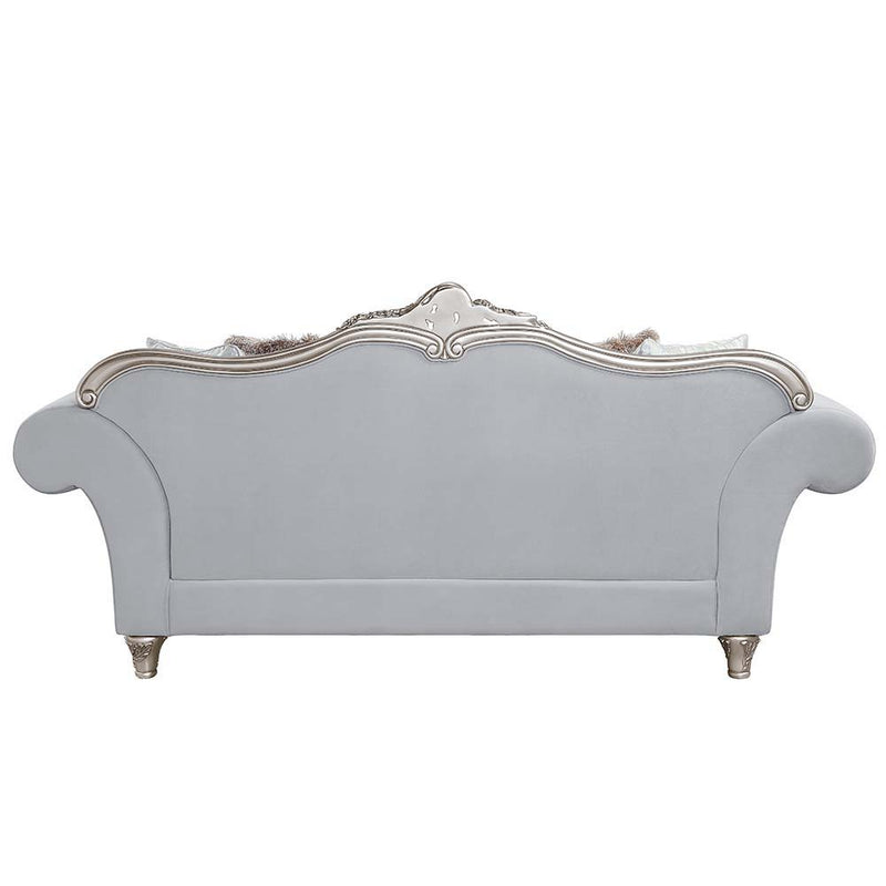 Pelumi - Sofa With 8 Pillows - Light Gray Linen & Platinum - R&R Furniture Gallery (Fountain Valley, CA)