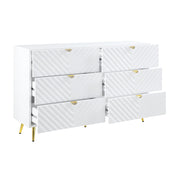 Gaines - 55" Dresser - White High Gloss - R&R Furniture Gallery (Fountain Valley, CA)