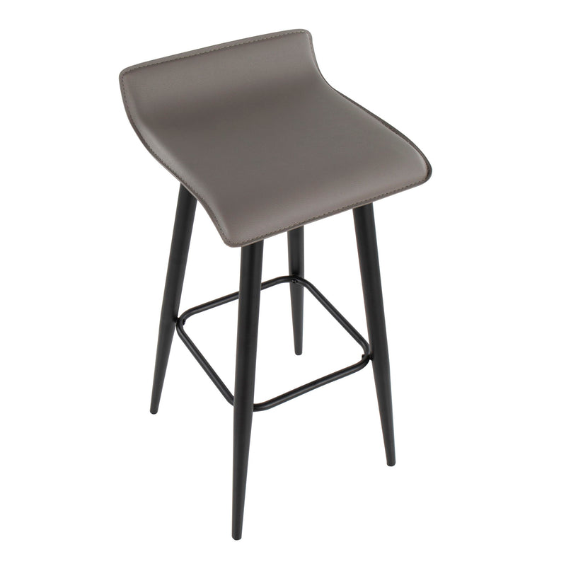 Lumi Source Ale contemporary fixed height bar stool set of 2 with sleek modern design and wooden legs.