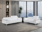 1140 - Top Grain Italian Leather Living Room Set - Black - R&R Furniture Gallery (Fountain Valley, CA)