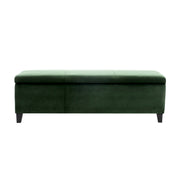Noble House upholstered storage ottoman bench with padded top and wood legs, versatile for living room or bedroom decor.
