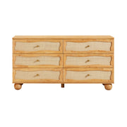 Grappa - Wood & Rattan Wavy Dresser - Natural - R&R Furniture Gallery (Fountain Valley, CA)