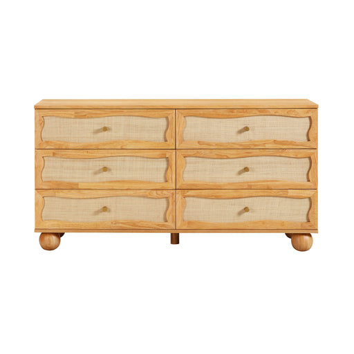 Grappa - Wood & Rattan Wavy Dresser - Natural - R&R Furniture Gallery (Fountain Valley, CA)