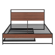 Platform Bed Frame With Trundle, USB Ports And Slat Support, No Box Spring Needed - R&R Furniture Gallery (Fountain Valley, CA)