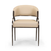 Tatum - Performance Vegan Leather Dining Chair - Taupe - R&R Furniture Gallery (Fountain Valley, CA)