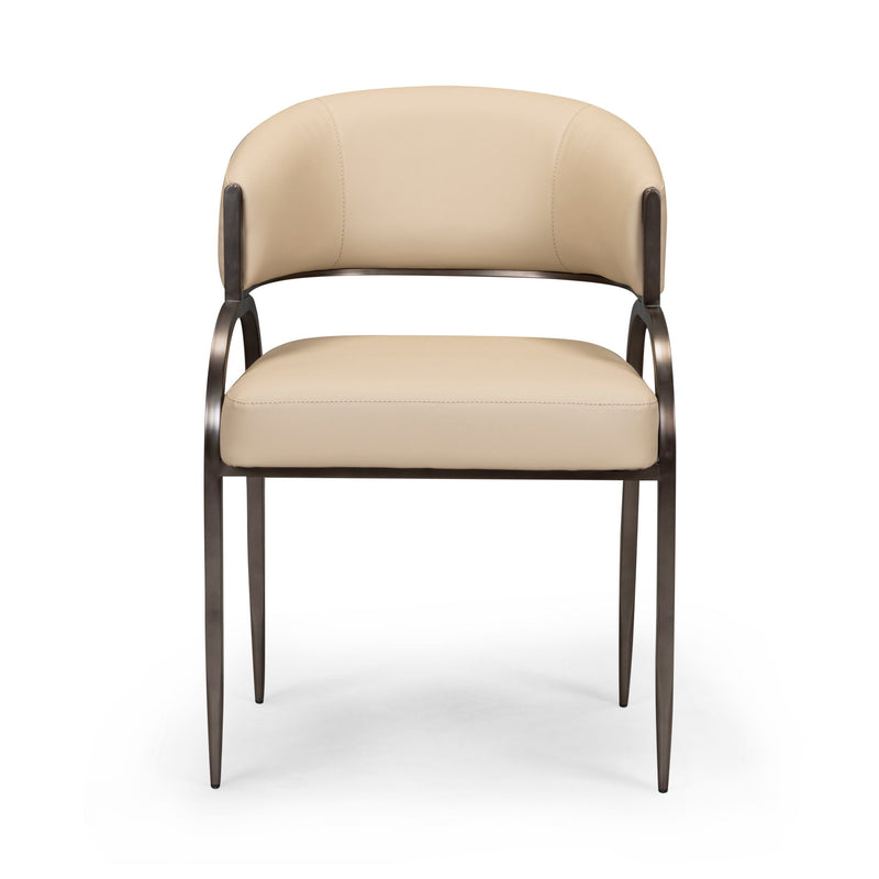 Tatum - Performance Vegan Leather Dining Chair - Taupe - R&R Furniture Gallery (Fountain Valley, CA)