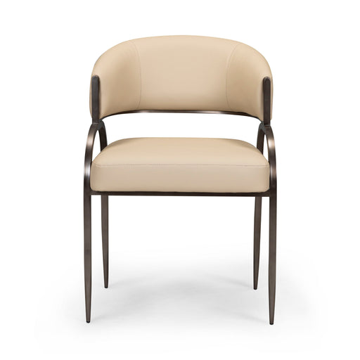 Tatum - Performance Vegan Leather Dining Chair - Taupe - R&R Furniture Gallery (Fountain Valley, CA)