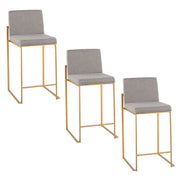Lumi Source Fuji contemporary high-back counter stool with stylish design, dark wood finish, and cushioned seat for modern kitchen or bar area.