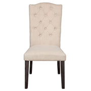 Gerardo - Side Chair (Set of 2) - Beige Linen & Weathered Espresso - R&R Furniture Gallery (Fountain Valley, CA)