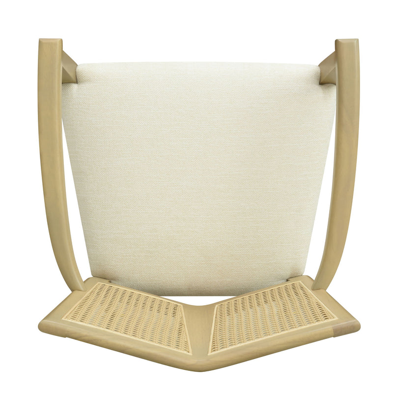 Mid Century Modern Arm Dining Chairs With Rattan Backrest - R&R Furniture Gallery (Fountain Valley, CA)