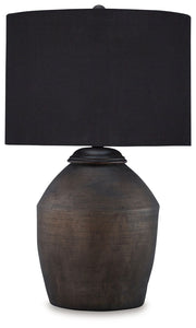 Naareman - Terracotta Table Lamp - Metallic Black - R&R Furniture Gallery (Fountain Valley, CA)