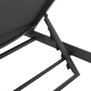 Noble House outdoor patio chaise lounge with five reclining positions, featuring cushioned seating and adjustable backrest.