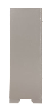 Silver champagne Alana dresser by Glory Furniture featuring sleek drawers and modern design in a stylish bedroom setting.