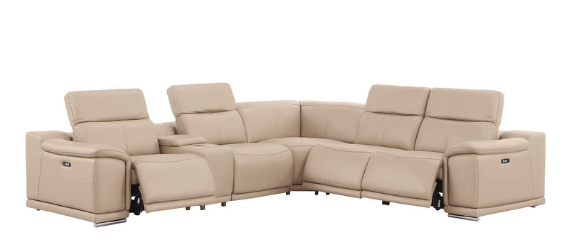 2679 - 6-Piece L-Shaped Power Reclining Sectional In Genuine Leather (3 Recliners)
