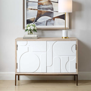 Weimar - 2 Door Cabinet - White / Woodtone