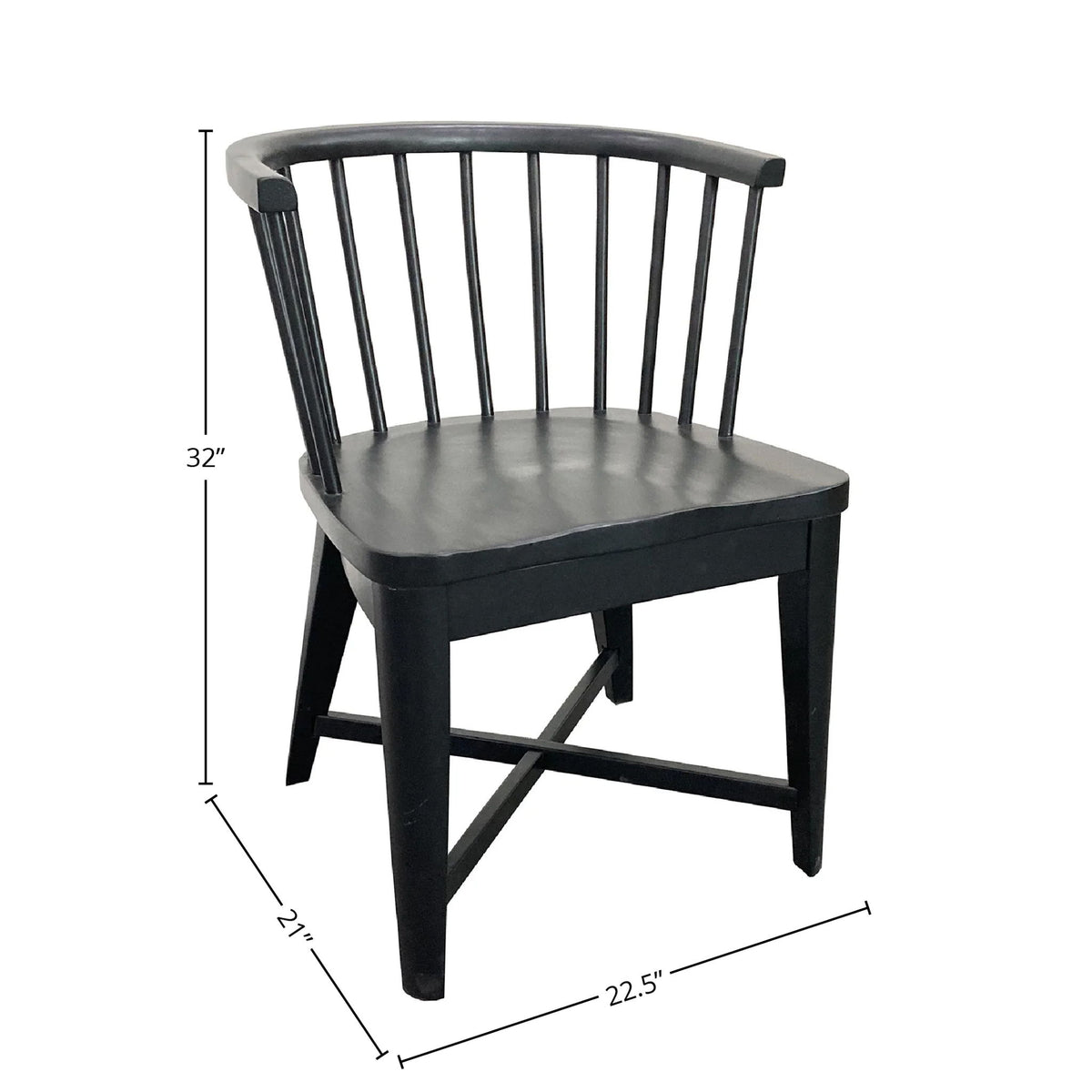 Americana Modern Dining - Round Dining Table And 4 Black Barrel Chairs - Cotton