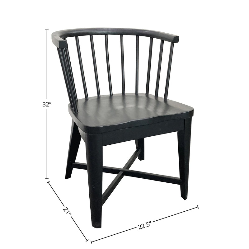Americana Modern Dining - Round Dining Table And 4 Black Barrel Chairs - Cotton