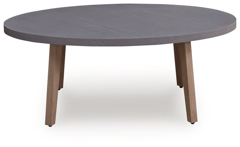 Harmony Headlands - Oval Cocktail Table - Natural / Gray - R&R Furniture Gallery (Fountain Valley, CA)
