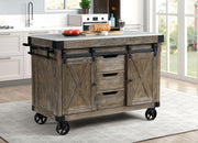 Alforvott - Kitchen Island - Marble Top & Weathered Gray - R&R Furniture Gallery (Fountain Valley, CA)