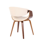 Lumi Source Symphony mid-century modern dining chair, side chair with wooden legs and upholstered seat, stylish and comfortable.