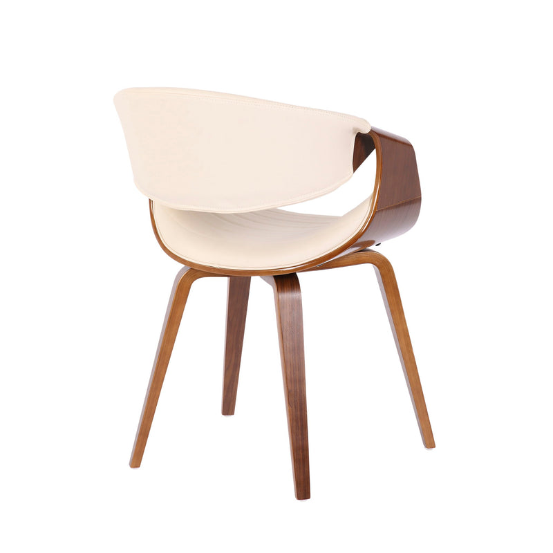 Lumi Source Symphony mid-century modern dining chair, side chair with wooden legs and upholstered seat, stylish and comfortable.
