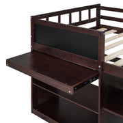 Low Loft Bed With Rolling Desk, Shelf And Drawers - R&R Furniture Gallery (Fountain Valley, CA)