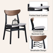 Rebi - Side Chair (Set of 2) - Gray Linen, Walnut & Black - R&R Furniture Gallery (Fountain Valley, CA)