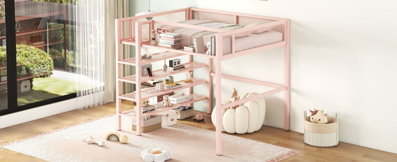 Loft Bed With 4 Tier Shelves And Storage - R&R Furniture Gallery (Fountain Valley, CA)