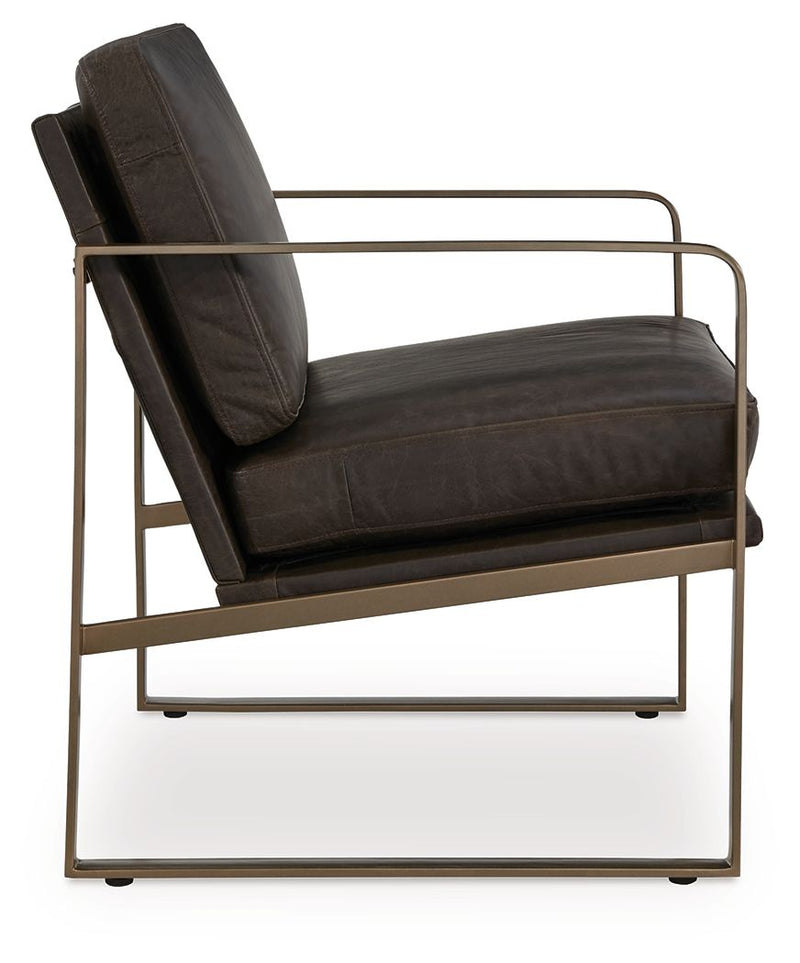 Bradett - Accent Chair - Dark Brown / Gold Finish - R&R Furniture Gallery (Fountain Valley, CA)