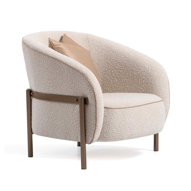 Lisbon - Accent Chair - Oyster / Matte Bronze - R&R Furniture Gallery (Fountain Valley, CA)