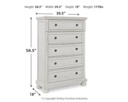 Robbinsdale - Five Drawer Chest - Antique White - R&R Furniture Gallery (Fountain Valley, CA)