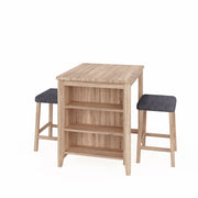 Dawson - 3 Piece Counter Height Table Set - Oak - R&R Furniture Gallery (Fountain Valley, CA)